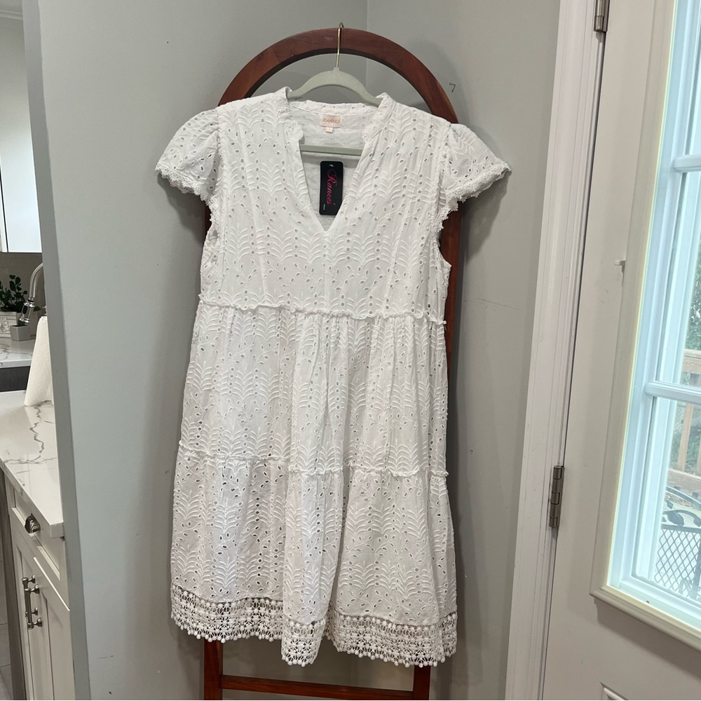 Eyelet- Mid Length Summer Dress